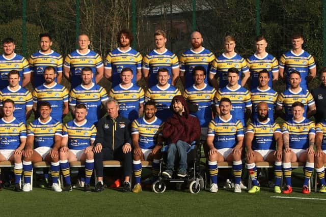 Nathan Pride in the Rhinos team photo.