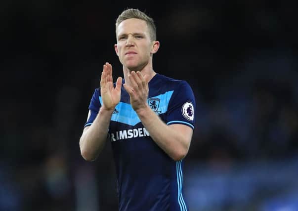 Middlesbrough's Adam Forshaw applauds supporters after the final whistle during the Premier League match at Turf Moor, Burnley. (Picture: Tim Goode/PA Wire)