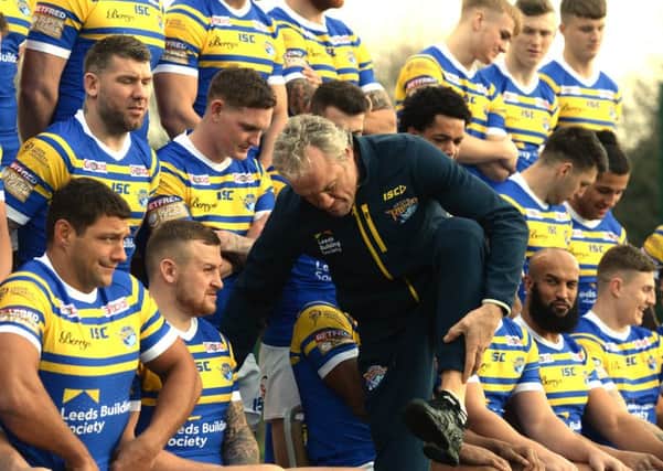 Where's my seat? Coach Brian McDermott at Leeds Rhinos' photoshoot.

 Picture: Bruce Rollinson
