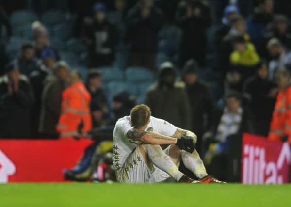 DEVASTATED: Pontus Jansson after the full-time whistle. Picture by Tony Johnson.