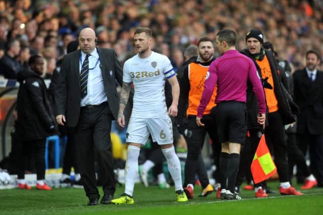 Red-carded Leeds United captain,  Liam Cooper. PIC: Tony Johnson