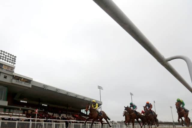 Mythical Madness ridden by Daniel Tudhope (left) winning The sunbets.co.uk Handicap at Wolverhampton last January. PIC: Simon Cooper/PA Wire