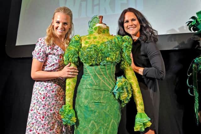 Stars of Wicked Helen Woolf (Glinda) and Amy Ross (Elphaba) in Leeds to promote the production's visit to the Leeds Grand Theatre this summer. Picture Tony Johnson.