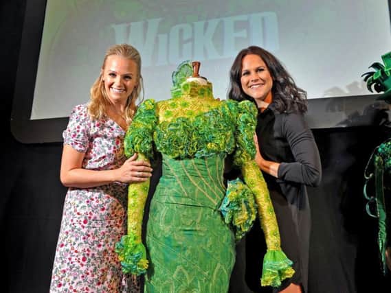 Stars of Wicked Helen Woolf (Glinda) and Amy Ross (Elphaba) in Leeds to promote the production's visit to the Leeds Grand Theatre this summer. Picture Tony Johnson.