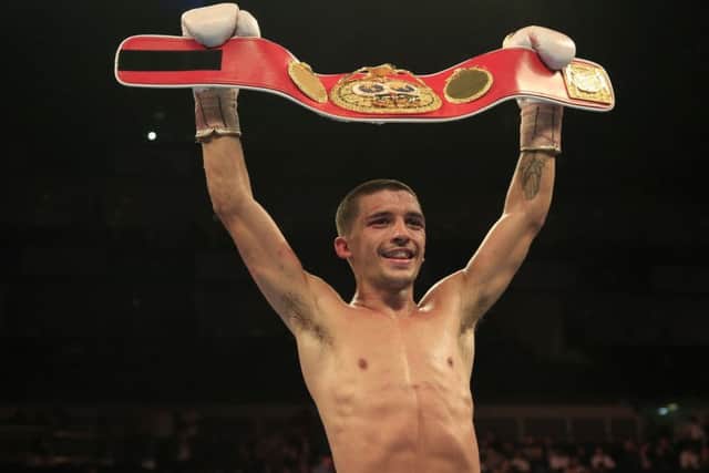 Featherweight Lee Selby with his IBF title belt