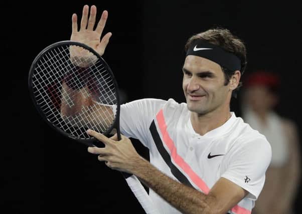 Into the last four: Switzerland's Roger Federer.