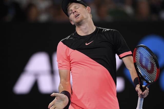 NOT TO BE: Kyle Edmund, on his way to defeat against Marin Cilic on Thursday in Melbourne. Picture: AP/Andy Brownbill