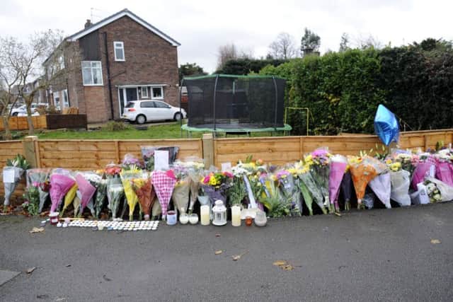 Flowers at the scene of a fatal car crash that killed 5, Stonegate Road,Leeds.27th November 2017 ..Picture by Simon Hulme