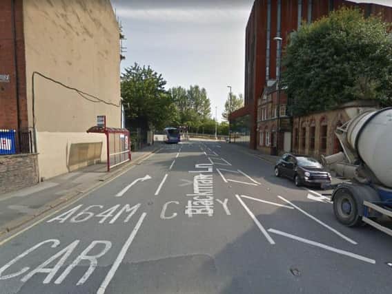 The crash happened in Blackman Lane, Woodhouse. Picture: Google