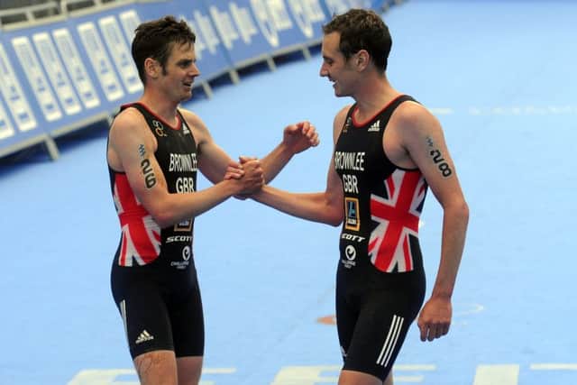 Alistair and Jonny Brownlee as last year's WTS Triathlon in Leeds.