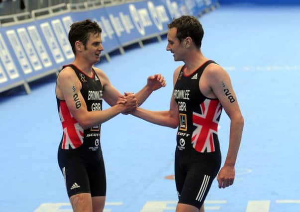 Alistair and Jonny Brownlee as last year's WTS Triathlon in Leeds.