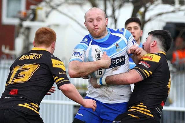 Hunslet Warriors' Dave Norton in Challenge Cup action against Wath Brow Hornets. PIC: Craig Hawkhead