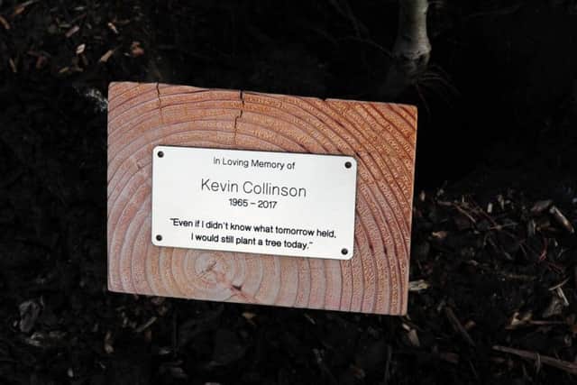 Tree planting in memory of Kevin Collinson.