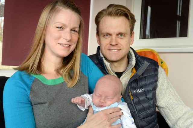 Rhianna and Nick Rose, with Sefton, 6 wks.
Midwives and mums gathered in Leeds to help raise awareness of homebirths as an option for women who are expecting.
NHS bosses are trying to encourage more mums to have homebirths rather than having babies in hospital.
29 January 2018. Picture Bruce Rollinson