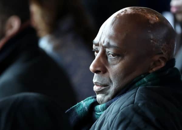Chris Whyte during the memorial service for Cyrille Regis. PIC: PA