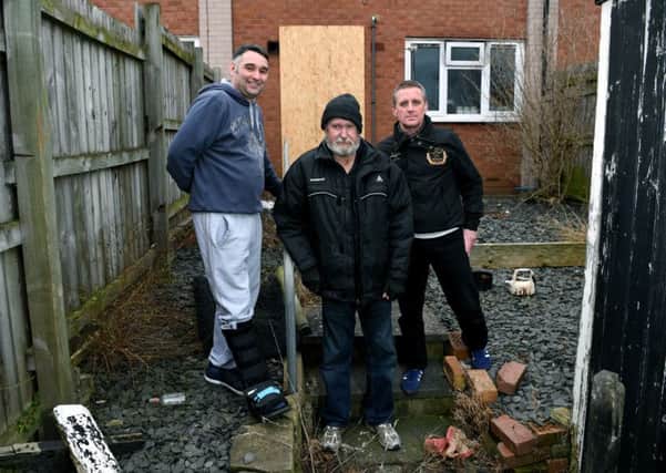 Raymond Mallory (left) and Phil Holmes (right), who rescued Richard Simpson from a house fire in Whinmoor, when his kitchen went up in flames.  
30th January 2017.
Picture Jonathan Gawthorpe