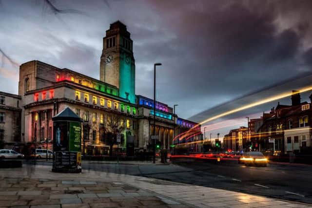 Key Leeds landmarks are being lit up in rainbow colours this month. Photo: University of Leeds