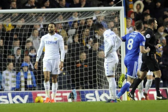 Kyle Bartley shows his frustration during the 2-0 home defeat to Cardiff City in February 2017.
