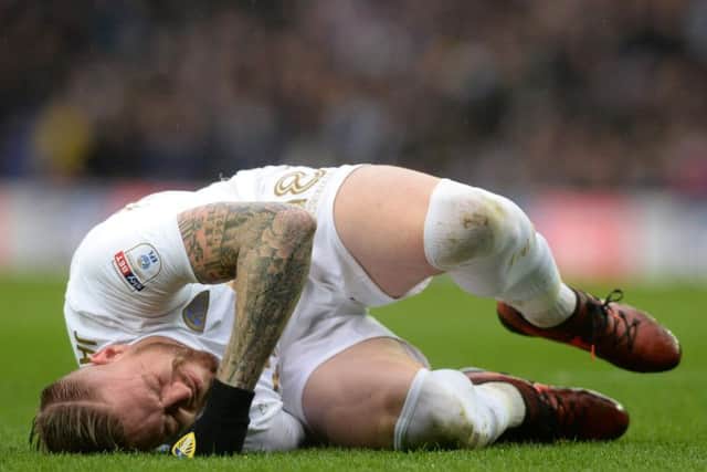 Pontus Jansson down injured at Elland Road