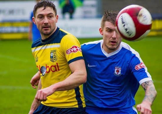Action from Tadcaster Albion's 4-0 victory over Glossop. Picture: Matthew Appleby.