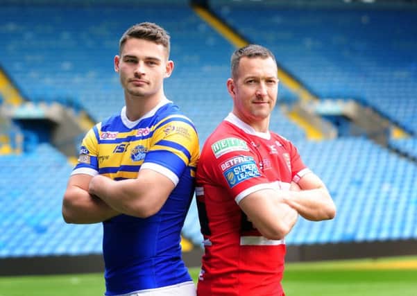 Leeds Rhinos v Hull KR preview at Elland Road, Leeds.. Rhinos player Stevie Ward is pictured Hull KR player Danny McGuire..5th February 2018 ..Picture by Simon Hulme