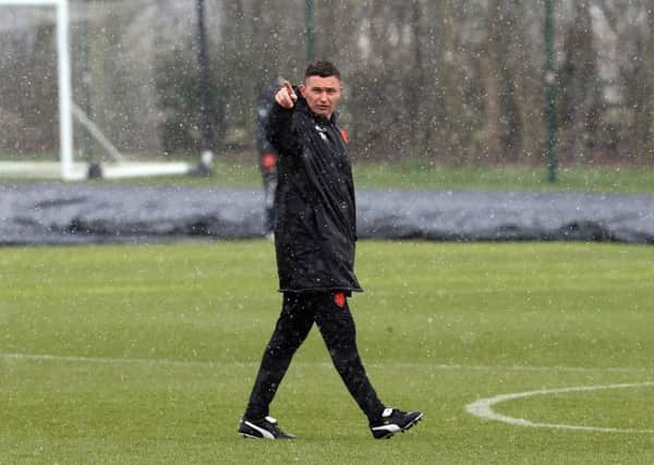 Paul Heckingbottom takes his first training session at Thorp Arch. PIC: Varleys/LUFC