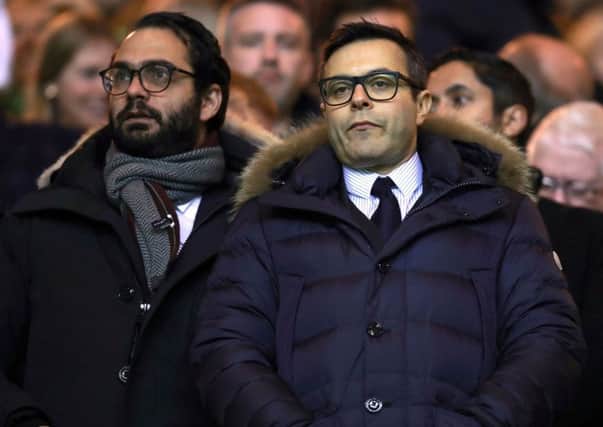 Leeds United's owner Andrea Radrizzani, with Victor Orta in the background, during the Sky Bet Championship match at Molineux, Wolverhampton. (Picture: PA)