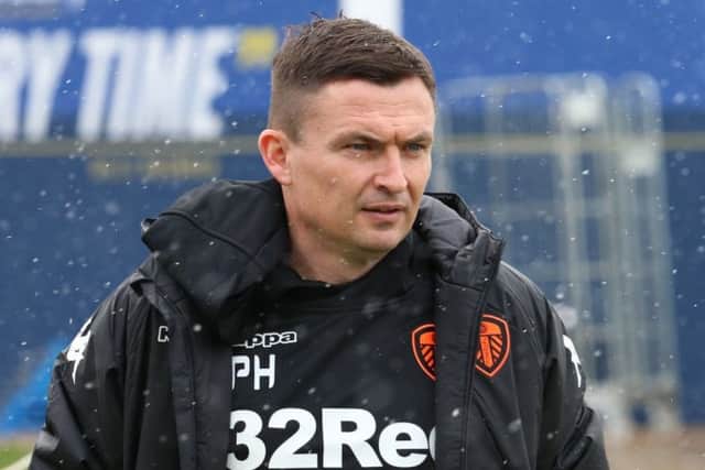 Paul Heckingbottom takes his first training session at Thorp Arch as Leeds United manager. (Picture: Varleys/LUFC)
