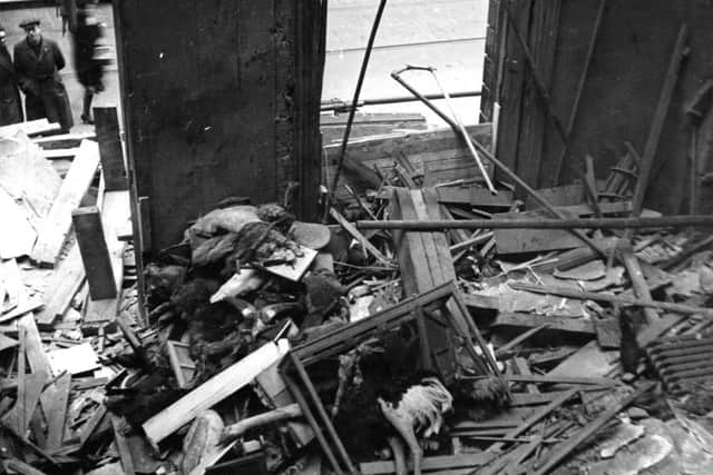 Leeds: Bomb Damage at Leeds City Museum, Park Row, 1941