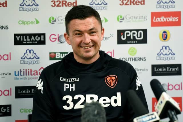 Paul Heckingbottom speaks to the media at Thorp Arch today.