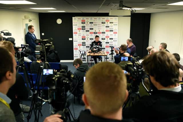 New Leeds United head coach Paul Heckingbottom speaks to the media at Thorp Arch about his appointment and Saturday's fixture against Sheffield United. PIC: Jonathan Gawthorpe