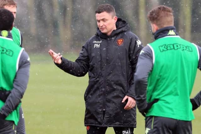 Paul Heckingbottom takes training. PIC: Varleys/LUFC