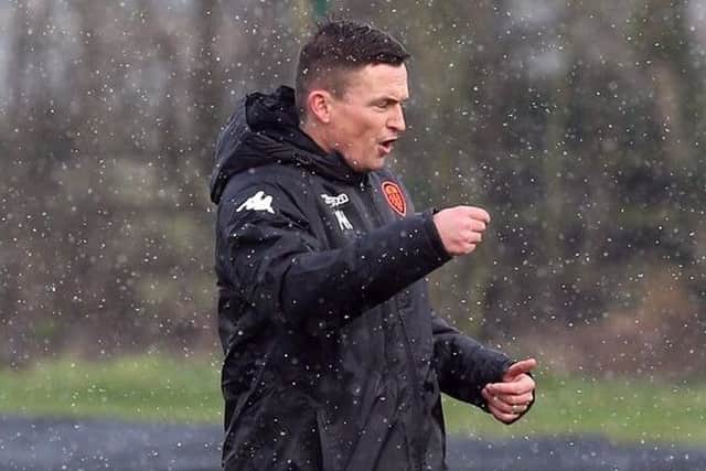 Paul Heckingbottom on the training pitch.