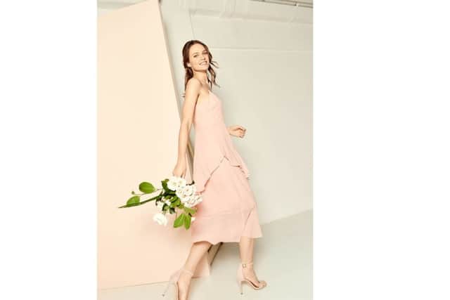 YEP WHISTLES WEDDING COMPETITION
Amber bridesmaid slip dress, in pale pink or navy, Â£169.