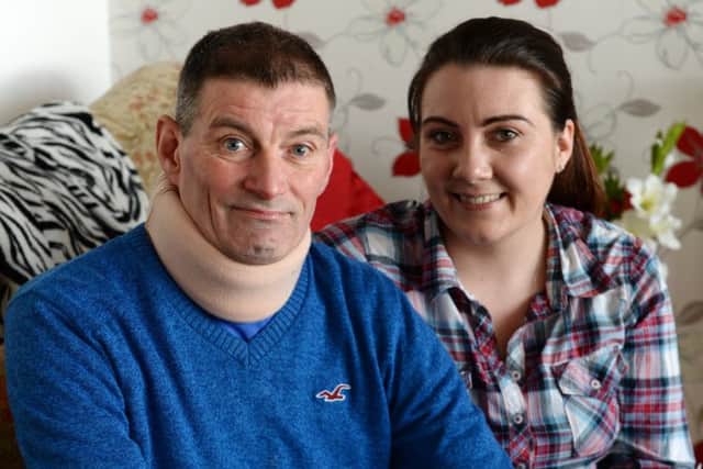 Louise Hornby and father Robert, 55. Robert has been diagnosed with MND and Louise is trying to raise money for the Elvis fan to get to Graceland before his condition worsens. 
8 February 2018. Picture Bruce Rollinson