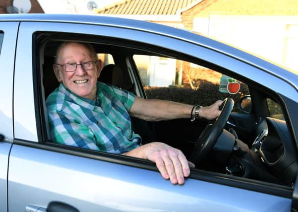 Keith Limbert from Garforth, who has passed his driving test aged 79, after his wife Anne fell ill.
 Picture Jonathan Gawthorpe