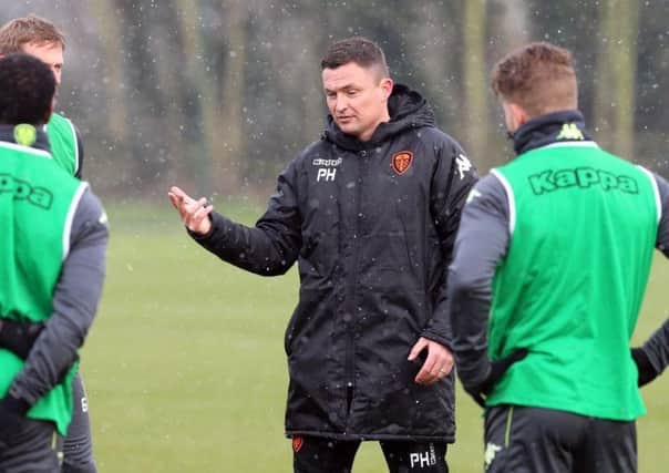 Paul Heckingbottom in training at Thorp Arch.