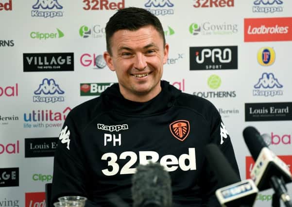 New Leeds United head coach Paul Heckingbottom speaks to the media at Thorp Arch, about his appointment. Picture Jonathan Gawthorpe