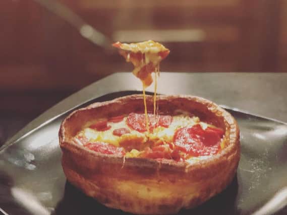 Yorkshire pudding pizza.
