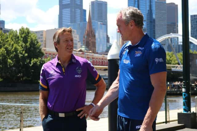 Melbourne and Leeds coaches, Craig Bellamy and Brian McDermott.