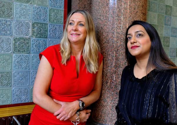 070218  Cllr Julie Heselwood (left) and Cllr Salma Arif  councillors on  Leeds City Council  at the Tiled Hall cafe in Leeds .