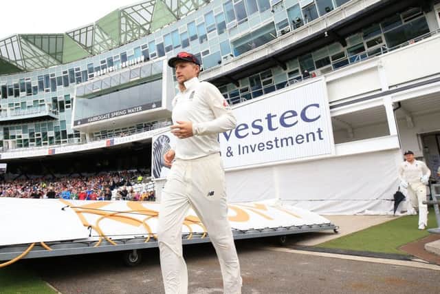 England captain Joe Root leads his side out at Headingley which will now host Ashes matches in 2019 and 2023.