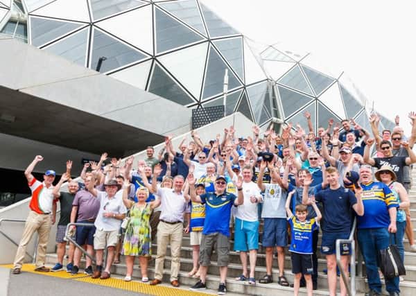 Leeds Rhinos fans tour group at AAMI Park.