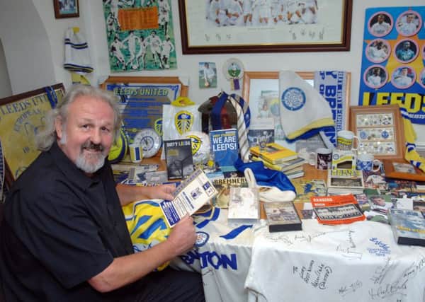Gary Edwards, pictured with some of his Leeds United memorabilia collection in 2012.