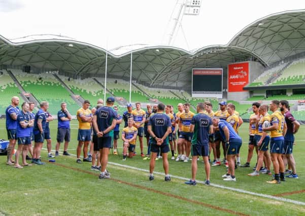 Leeds Rhinos players train in Melbourne. PIcture: SWPIX.COM.