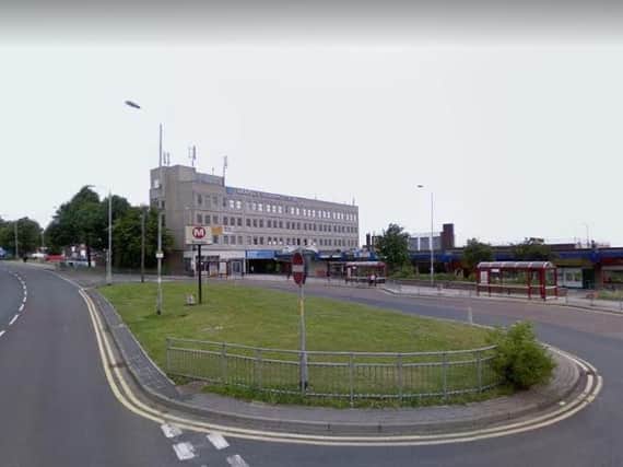 Cars are being diverted through Bramley bus station to avoid the crash scene. Picture: Google