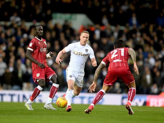 NEARLY: Adam Forshaw was one of three players to almost grab all three points for Leeds United in the final minutes of a thrilling 2-2 draw at home to Bristol City. Picture by James Hardisty.