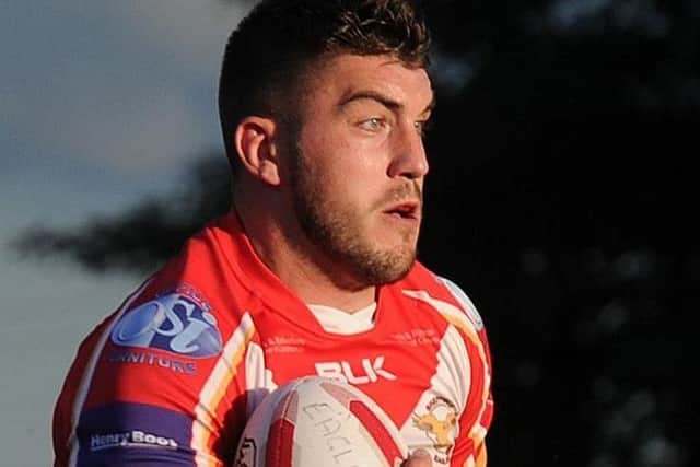 Hunslet try scorer, Duane Straugheir.