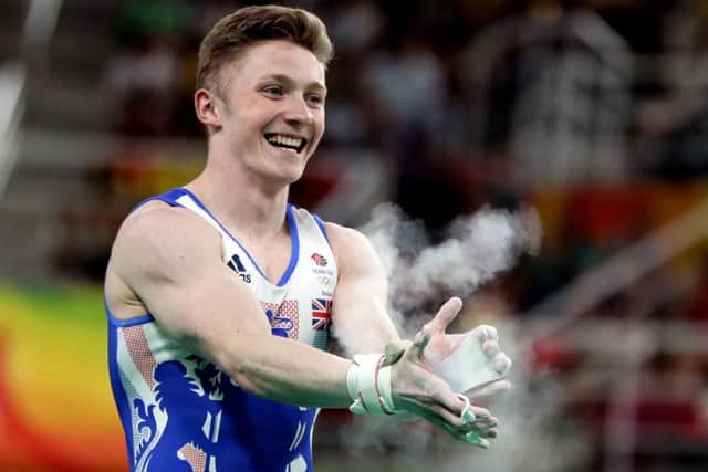Great Britain's Nile Wilson during the men's horizontal bar final at the Rio Olympics