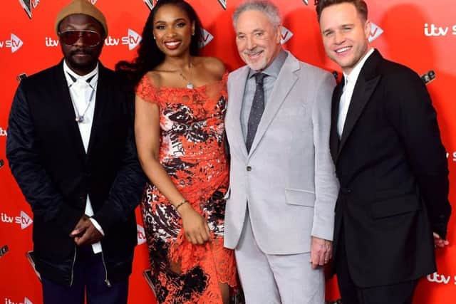 The Voice judges will.i.am, Jennifer Hudson, Sir Tom Jones and Olly Murs. Picture: Ian West/PA Wire